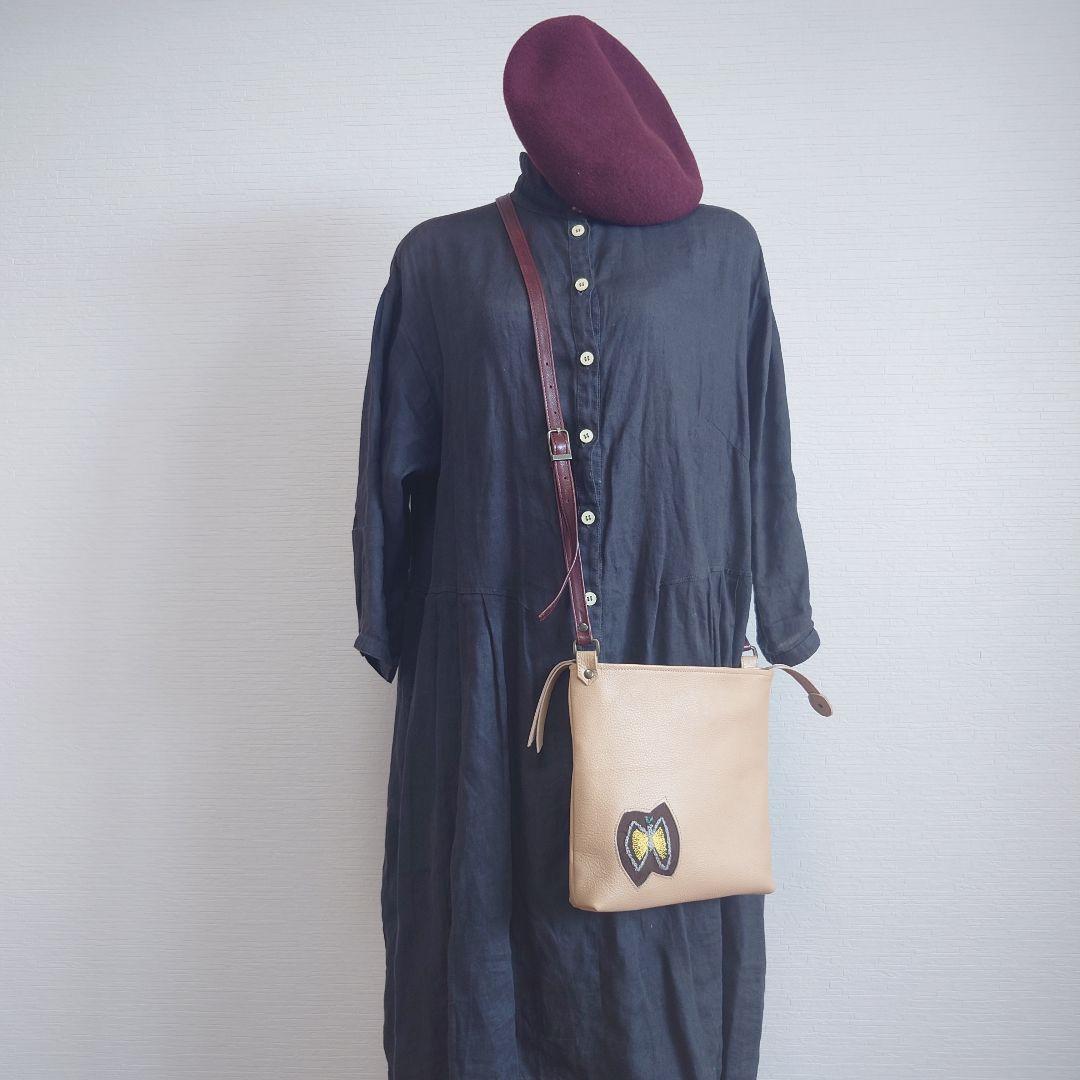 ミナペルホネン✳︎ハンドメイド✳︎ミディアムパン本革ショルダー