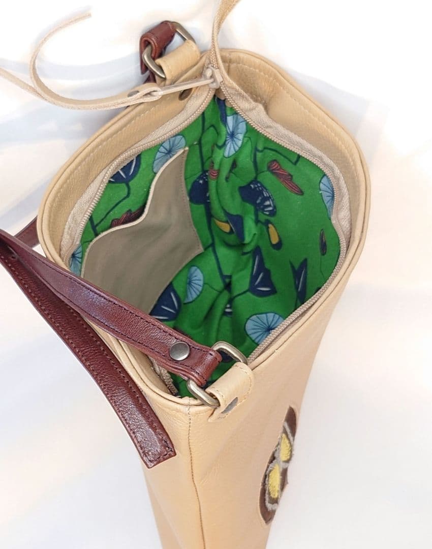 ミナペルホネン✳︎ハンドメイド✳︎ミディアムパン本革ショルダー