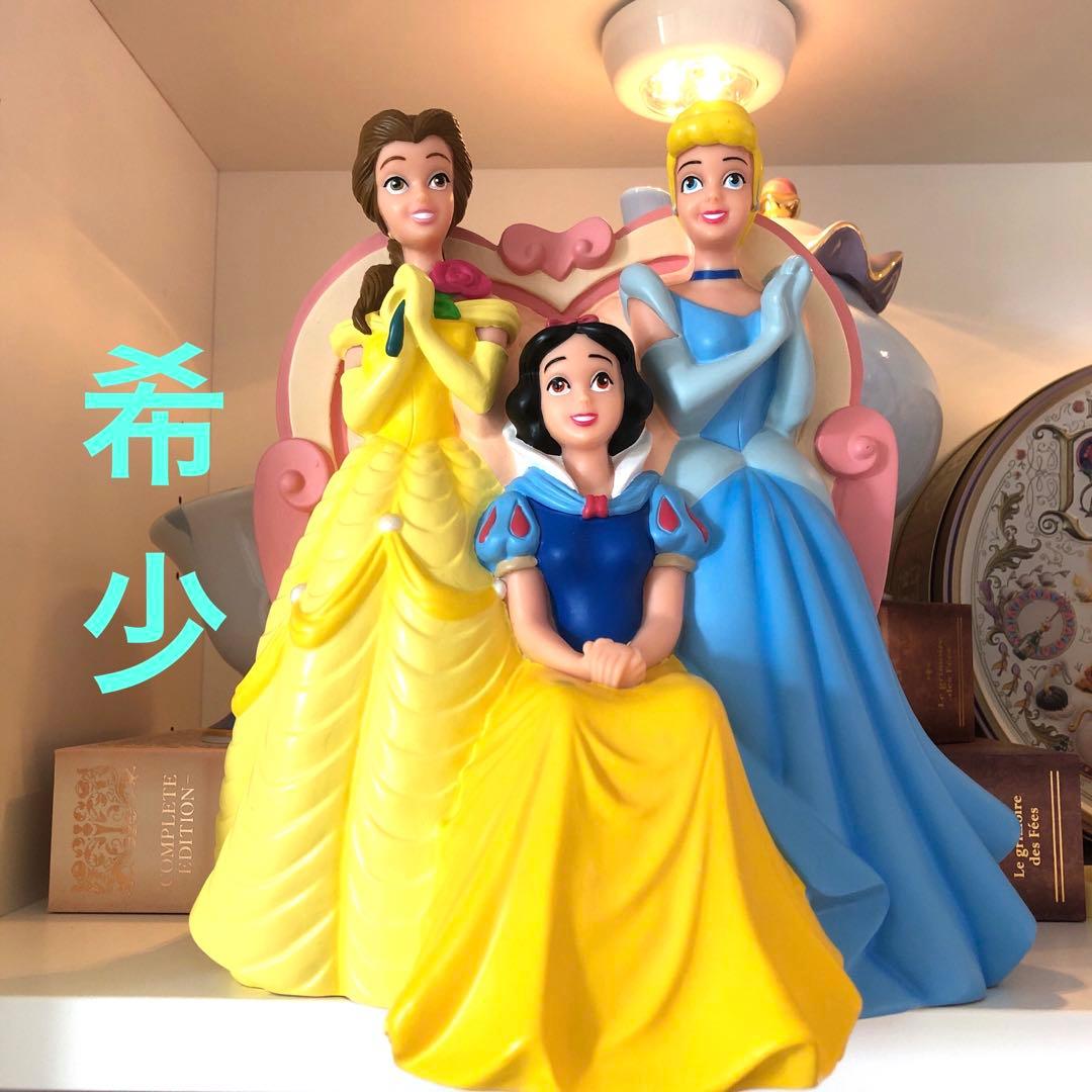 ディズニープリンセス貯金箱オブジェ置き物 白雪姫 美女と野獣ベル