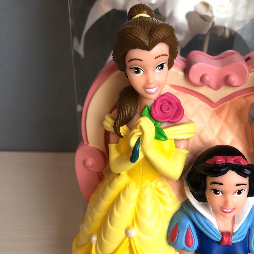 ディズニープリンセス貯金箱オブジェ置き物 白雪姫 美女と野獣ベル