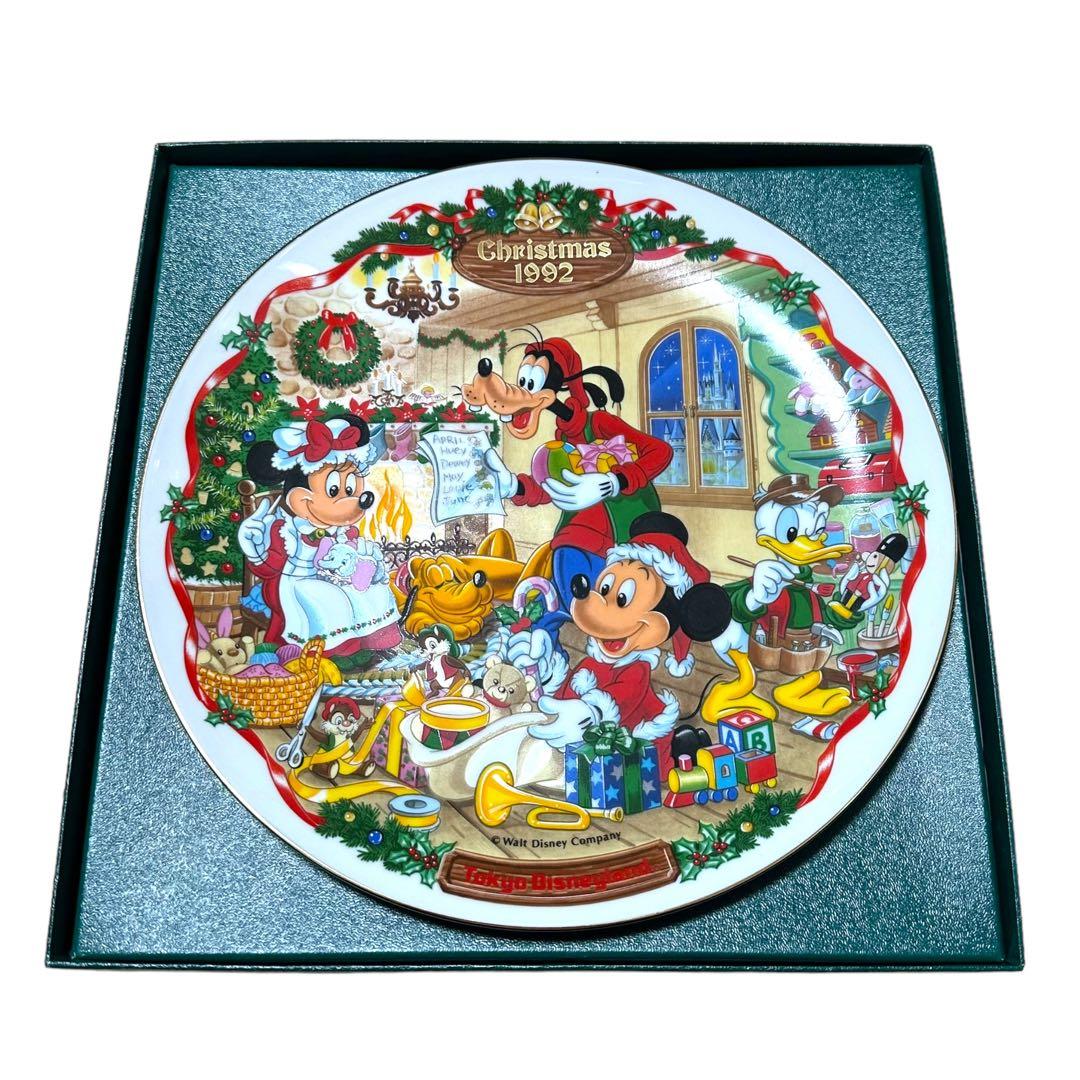 未使用品 1992年 東京ディズニーランド クリスマス10周年 記念プレート