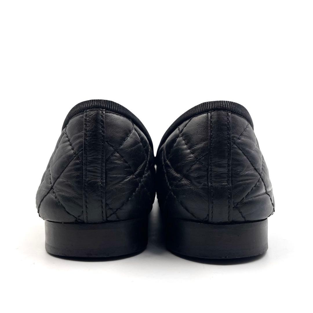 《超美品》シャネル バレエシューズ ココマーク マトラッセ 黒系 35 1/2