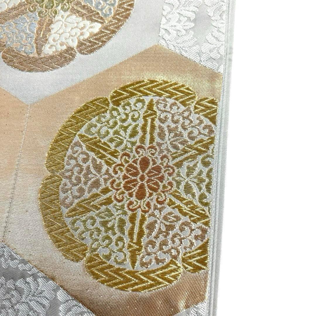 袋帯 華紋 亀甲 グレー 華やか 着物 103a d - メルカリ