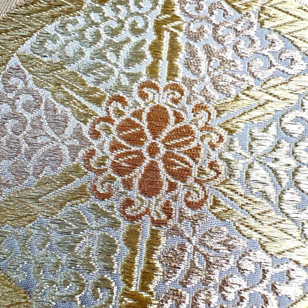 袋帯 華紋 亀甲 グレー 華やか 着物 103a d - メルカリ