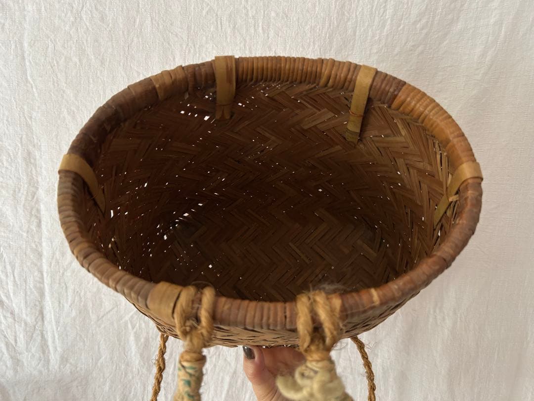 背負竹かご 竹籠 昭和アンティーク籠 しょいかご バッグ 古道具 古民具