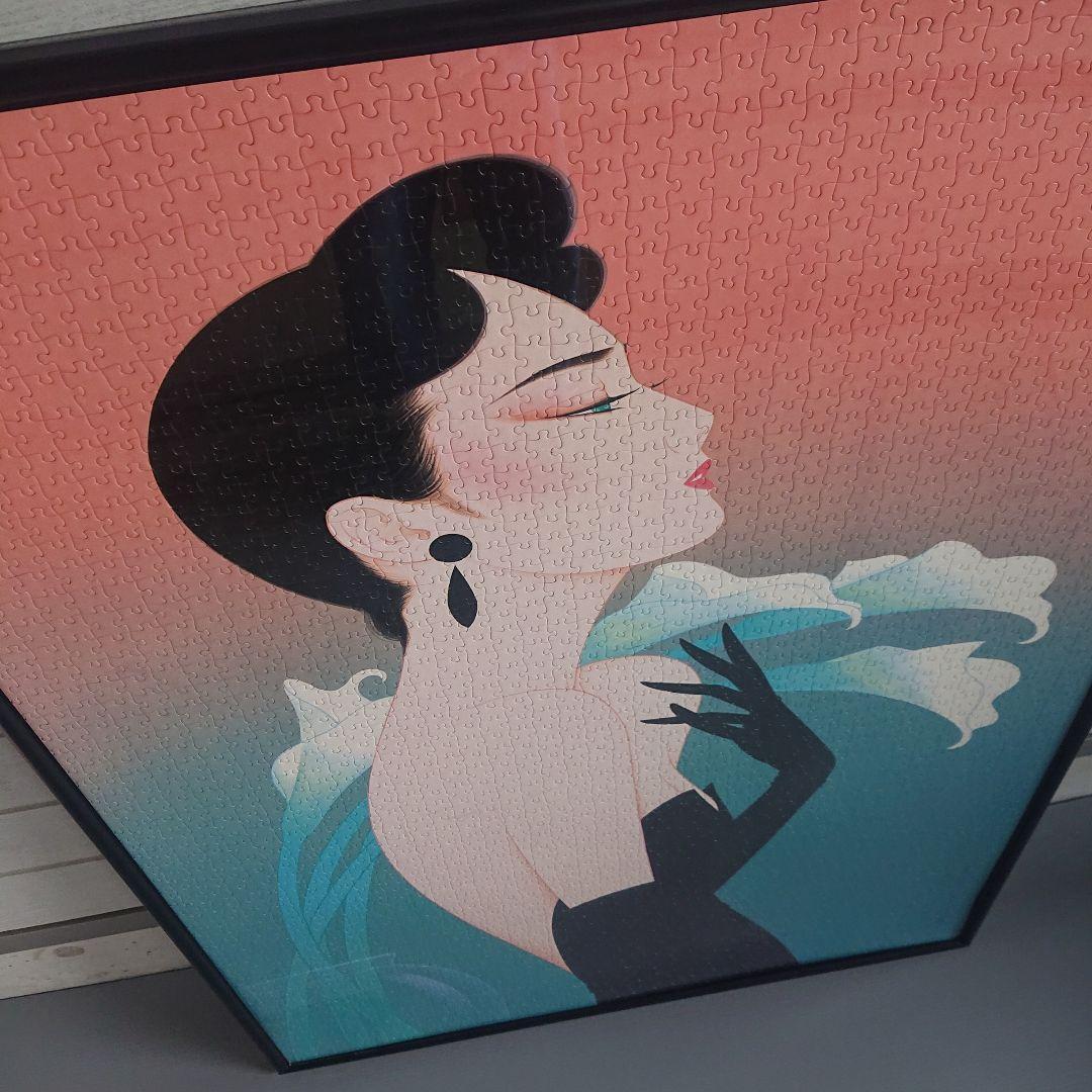 鶴田 一郎 エクスタシー 希少 レア 美人画 ノエビア パズル 完成品 額