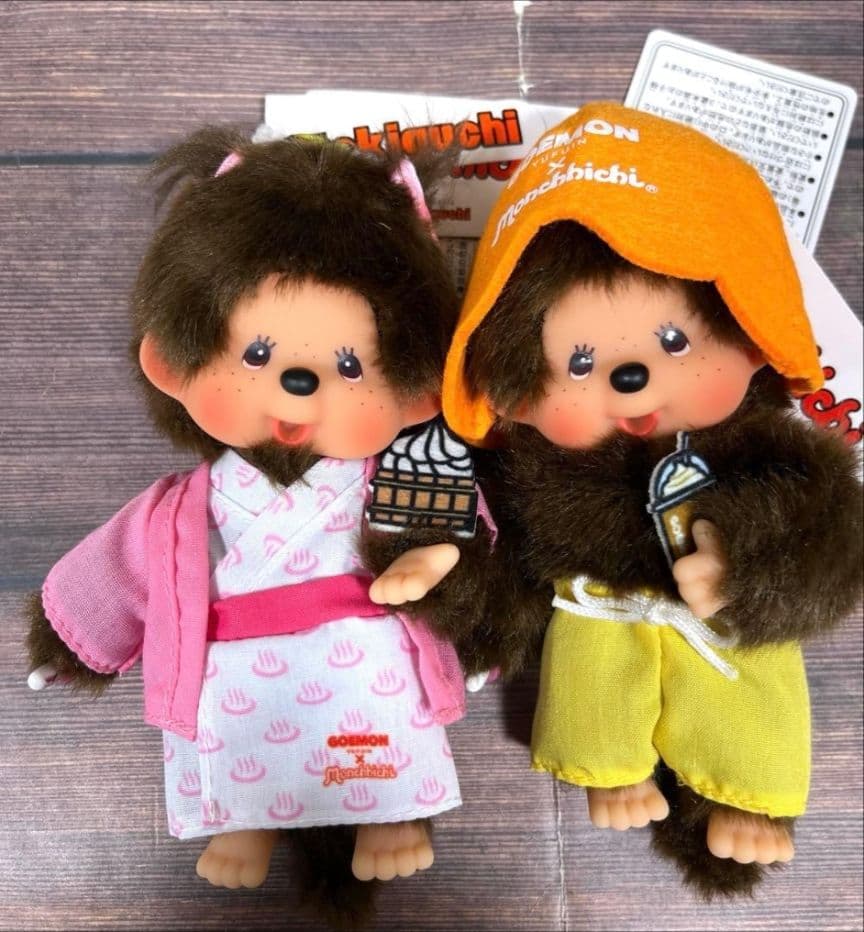 希少！】モンチッチ 湯布院 GOEMON コラボ 2体セット ステッカー付き