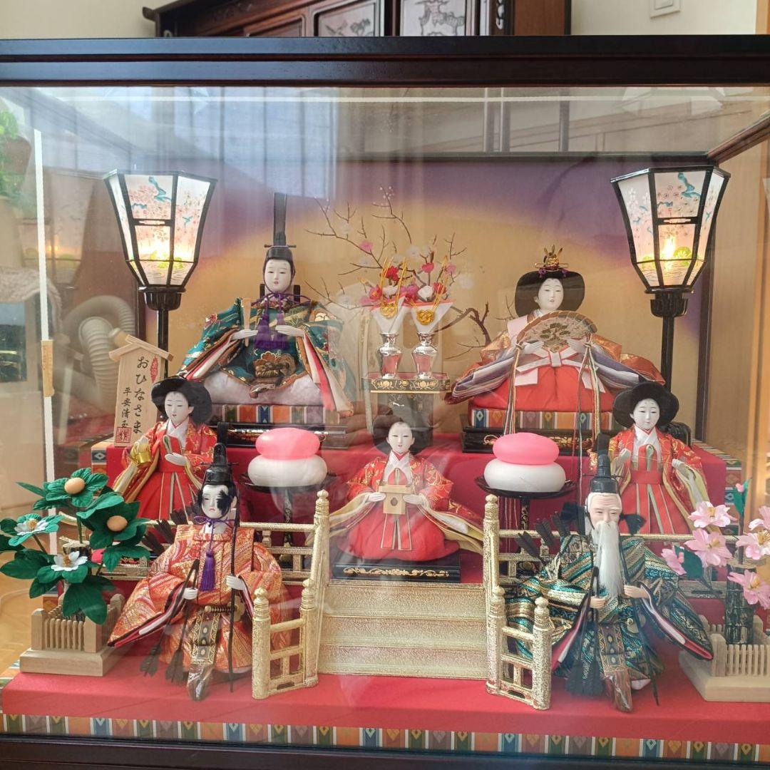 東*父様 値下げしました！】雛人形セット ガラスケース付き - メルカリ