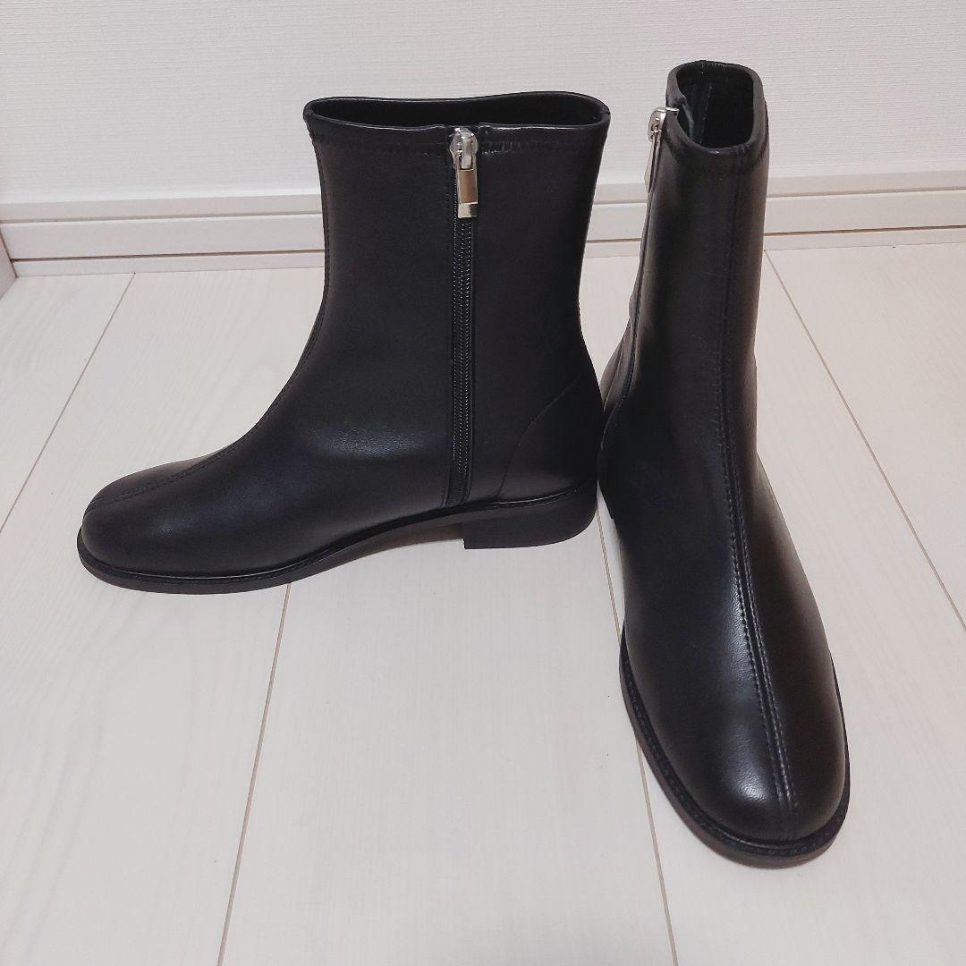 あい213　新品 nouer ラムレザーショートブーツ 23.5cm