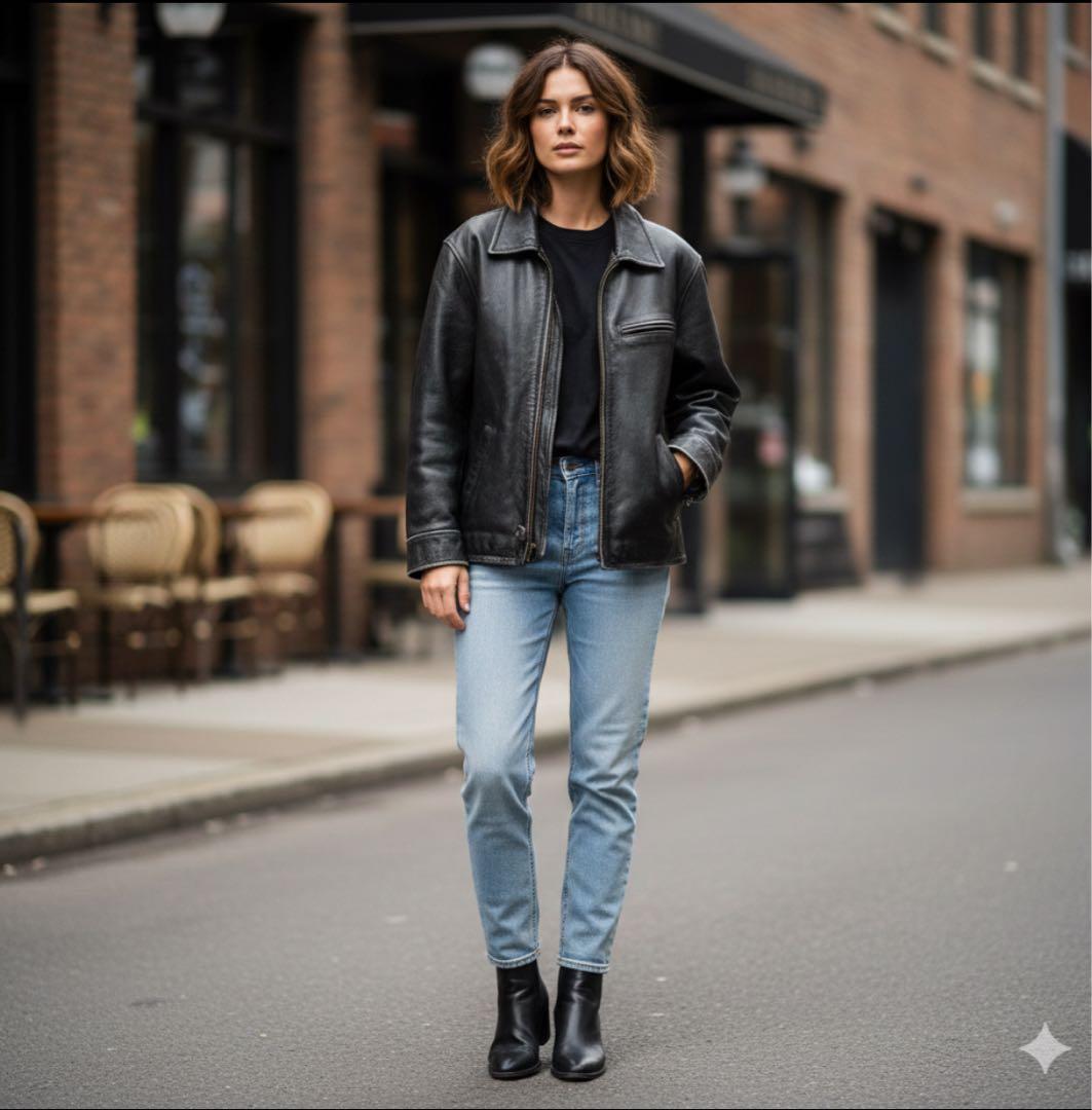 状態良好】90's 白タグ エディーバウアー 牛革 シングルライダース