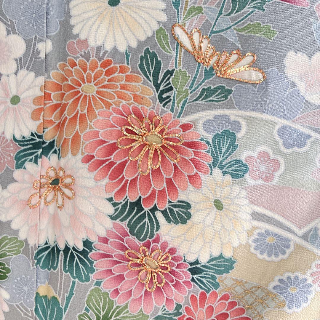 訪問着 フルセット 着物 正絹 四季草花 卒業式 入学式 金駒刺繍 G3