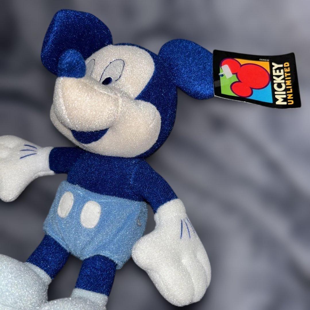 ミッキーマウス ぬいぐるみ ブルー mickey UNLIMITED レトロ - メルカリ