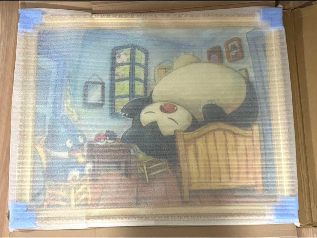 ゴッホ カビゴン ゴンベ キャンバスアート 金枠 XLサイズ 証明書