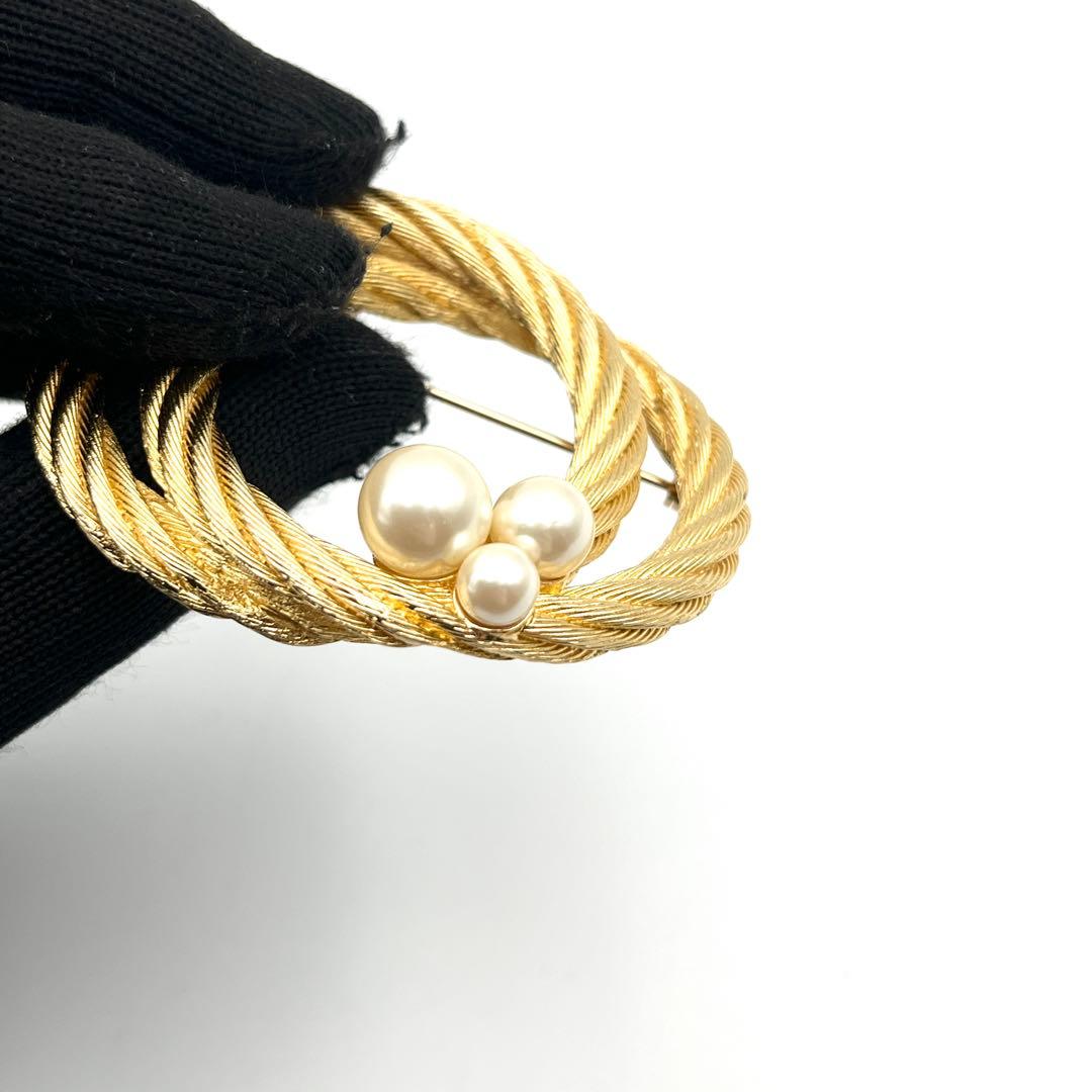 希少✨ ディオール Dior ピン ブローチ パール ゴールド系 箱付 - メルカリ