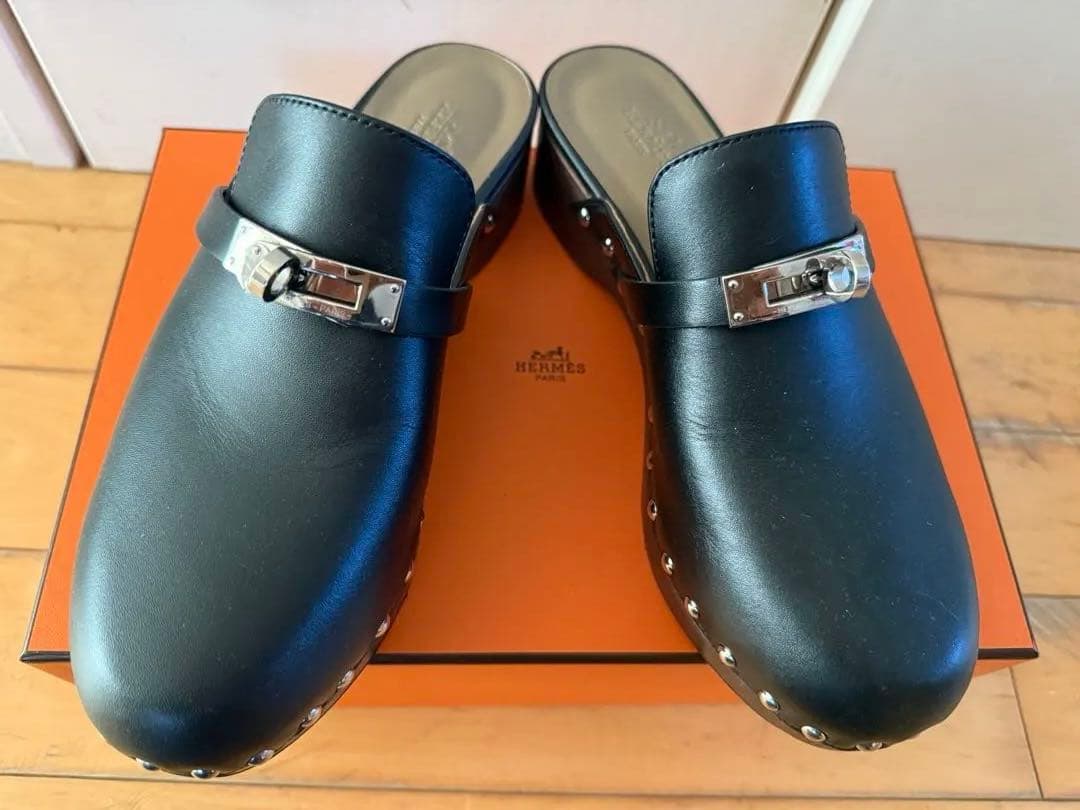 エルメス ブラック レザー ケリーミュール サボ　37 カルロッタ 楽天市場】HERMES(エルメス) サイズ:37 カルロッタ ケリー レザー サボ