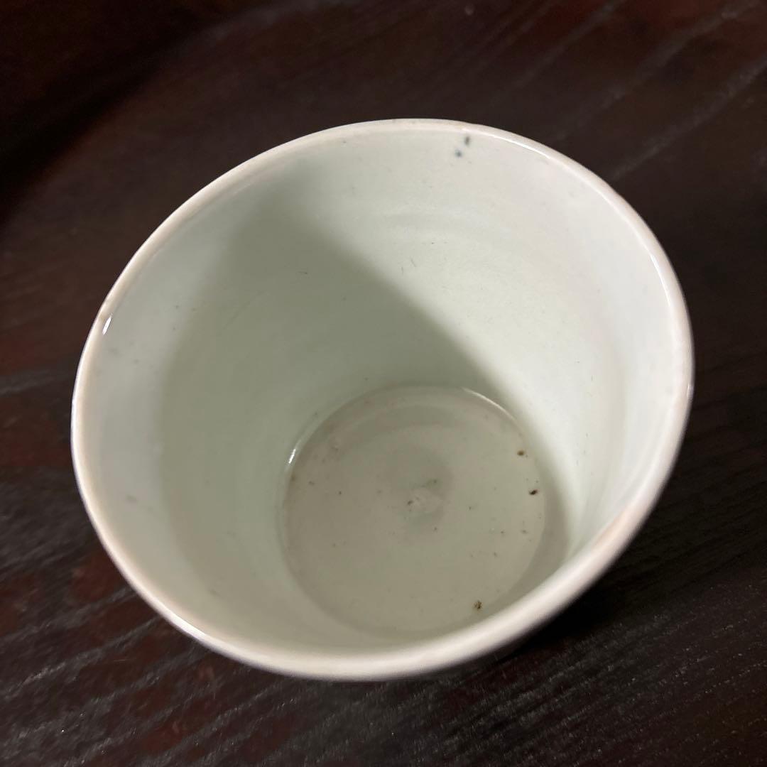 古伊万里染付 格子縞 蔓草文 ④蕎麦猪口 江戸初期前期 アンティーク