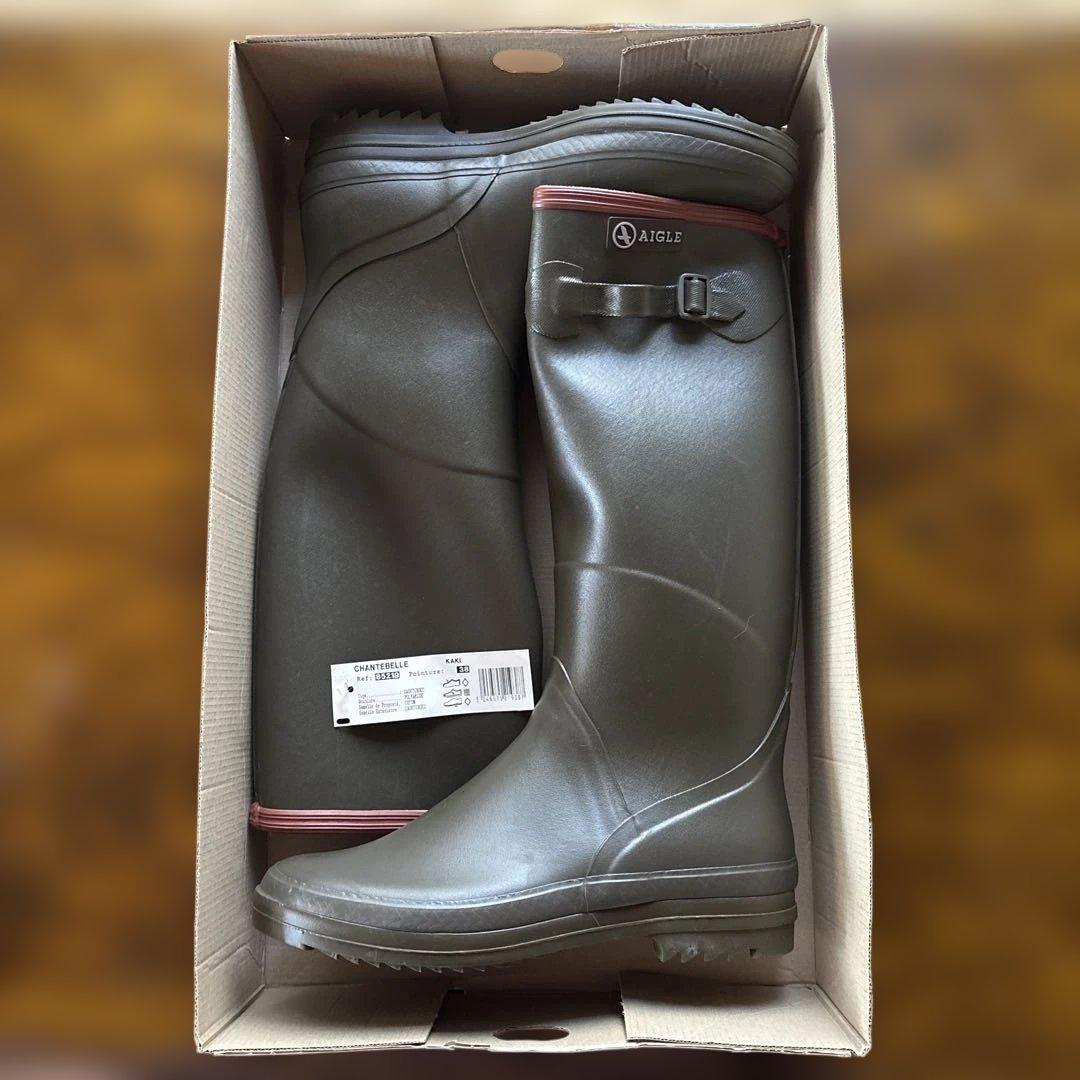 AIGLE CHANTEBELLE カーキ 38サイズ 長靴 最終値下げ❗️ AIGLE CHANTEBELLE カーキ 38サイズ 長靴 最終値下げ❗️ - メルカリ