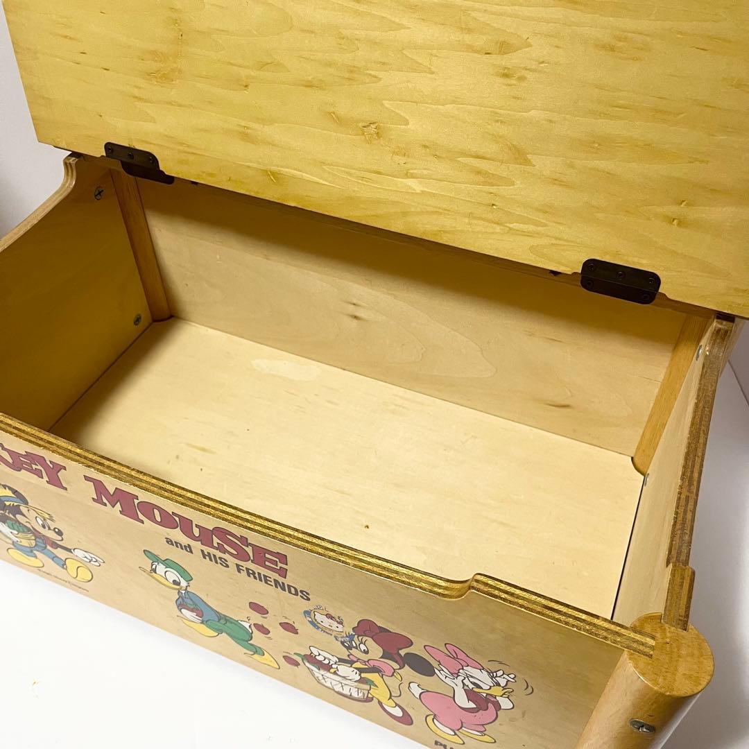 ディズニー ミッキーマウス 収納椅子 ベンチチェア 木箱 小物入れ 昭和