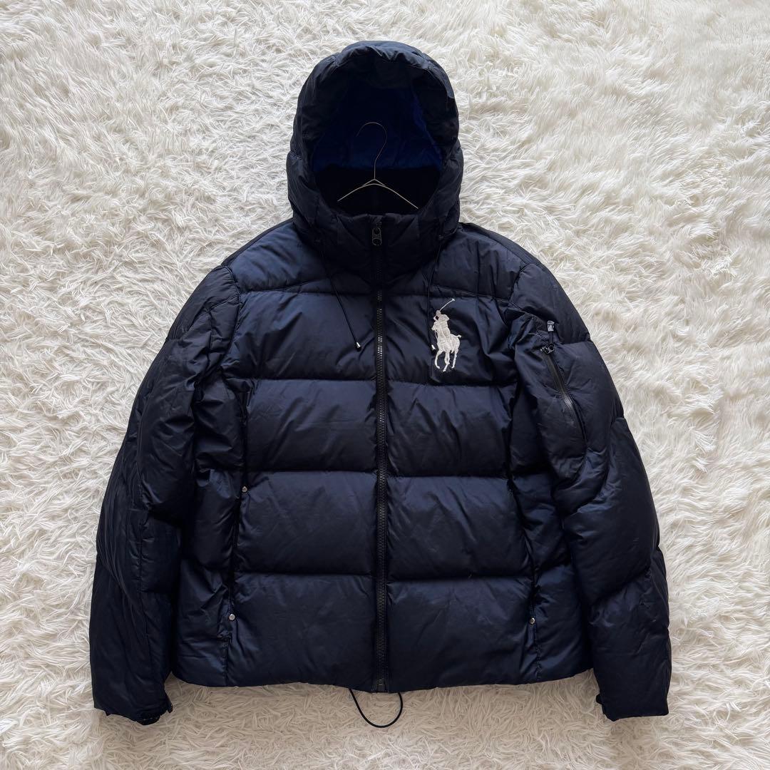ポロラルフローレン】ダウンジャケット ビッグポニー XL 紺 2way