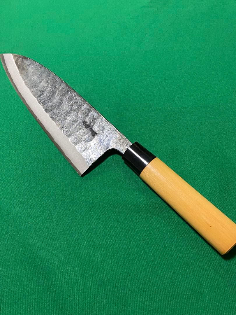 土佐打刃物 黒打両刃出刃包丁 青二鋼 7寸