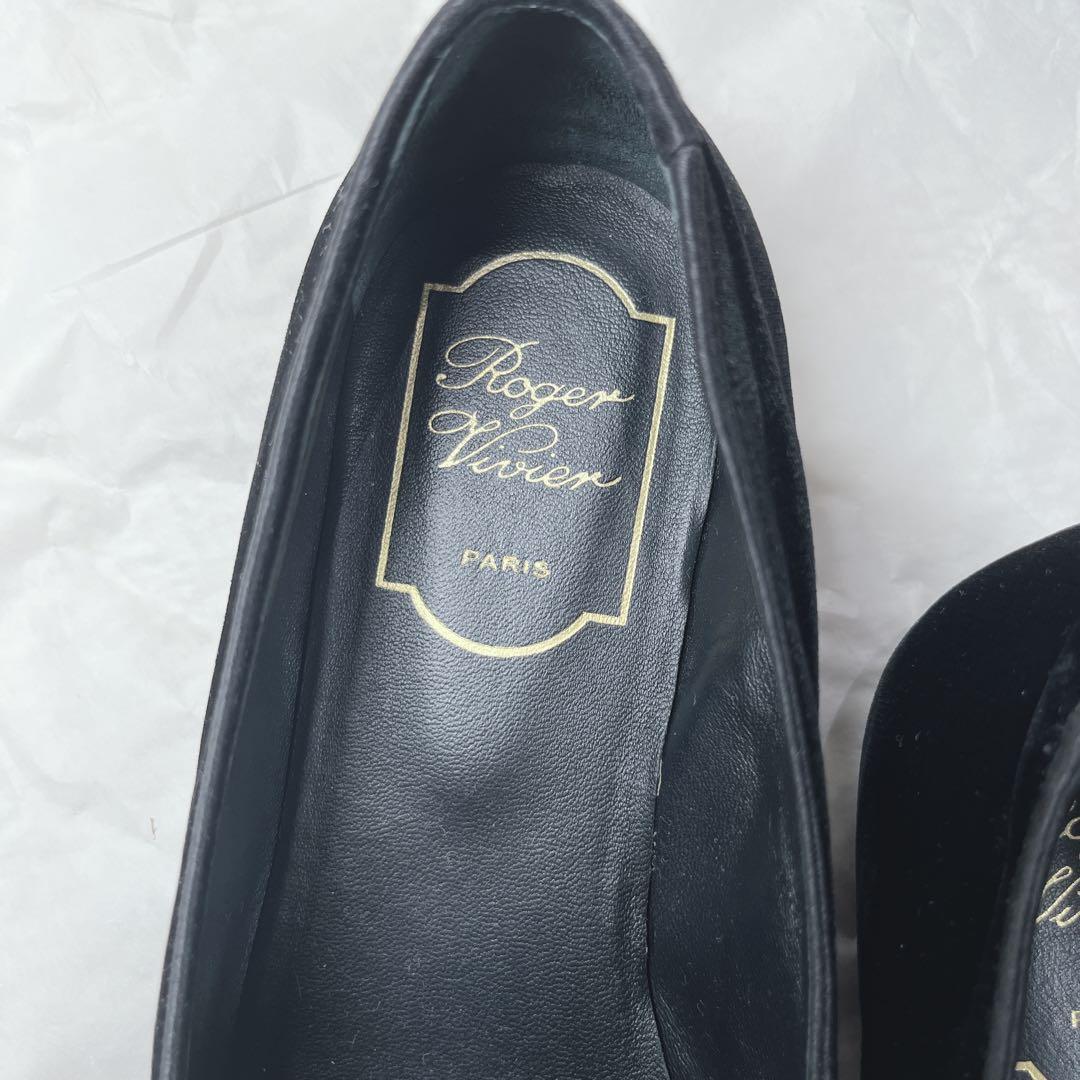 美品✨ロジェヴィヴィエ　ベルベットフラットシューズ　モチーフ　23〜23.5cm