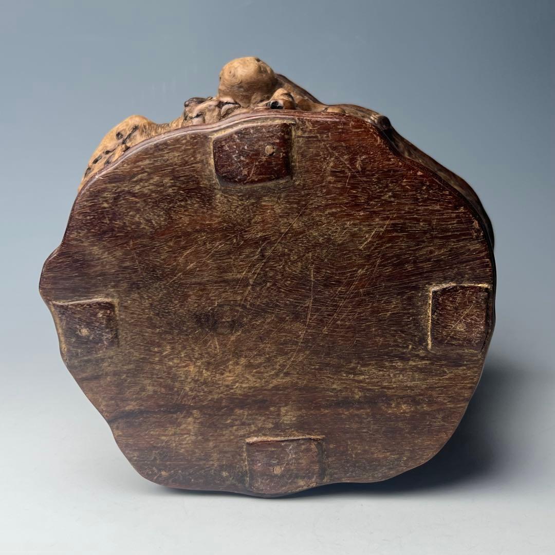 自然木の質感が魅力で優美な逸品 唐物 玉杢筆筒 文房四宝 中国美術