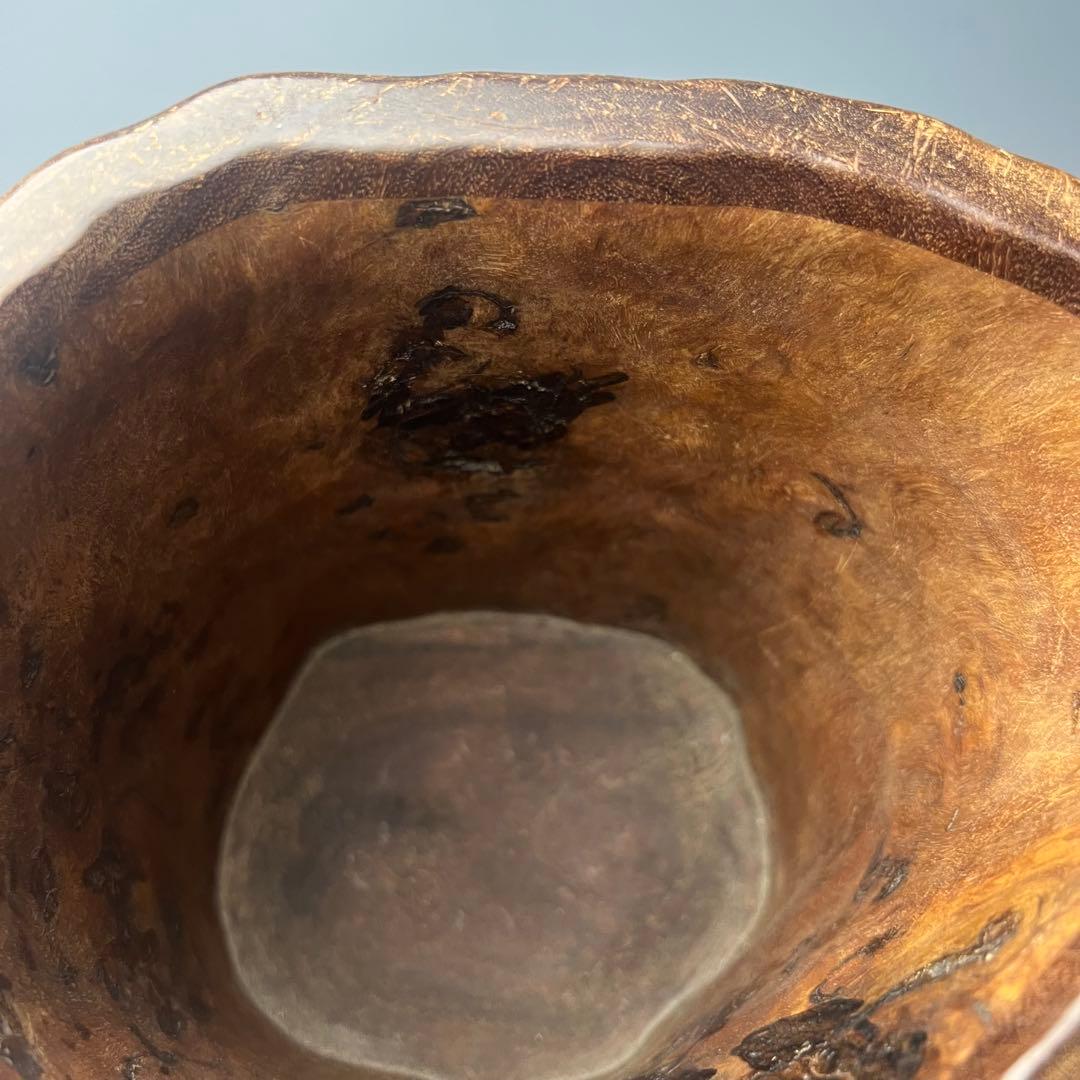 自然木の質感が魅力で優美な逸品 唐物 玉杢筆筒 文房四宝 中国美術