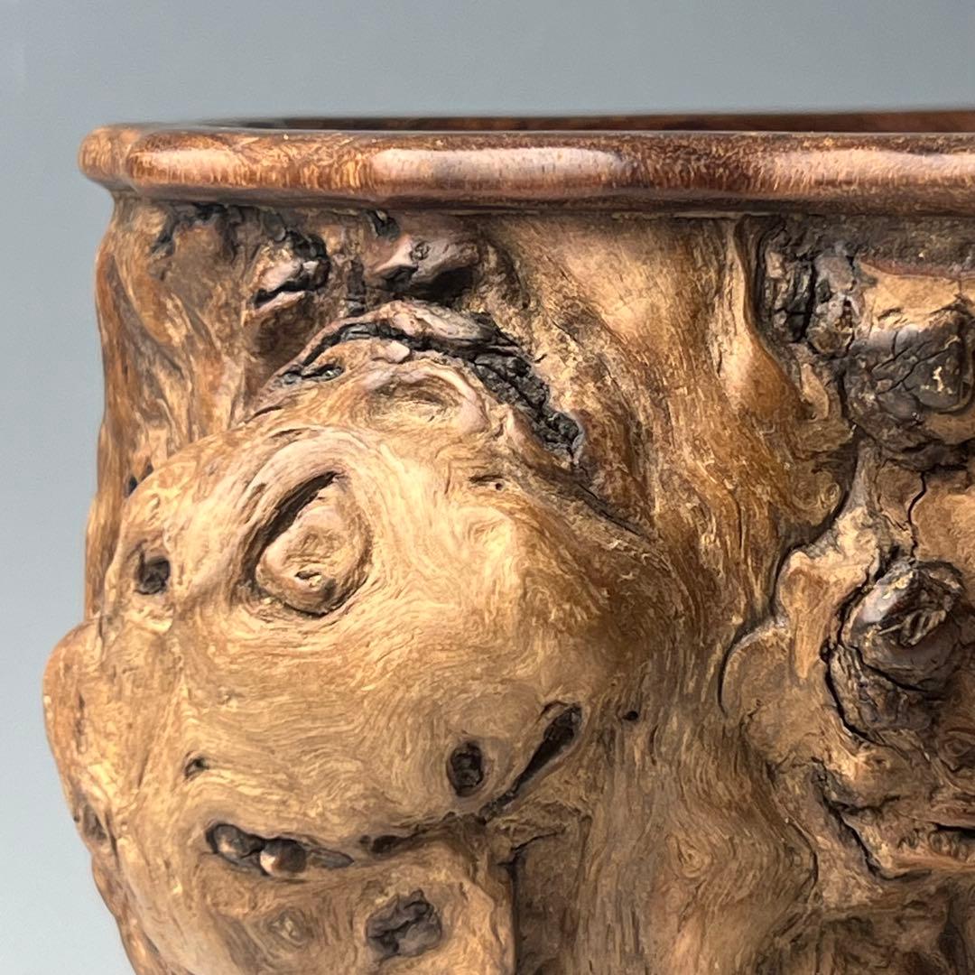 自然木の質感が魅力で優美な逸品 唐物 玉杢筆筒 文房四宝 中国美術