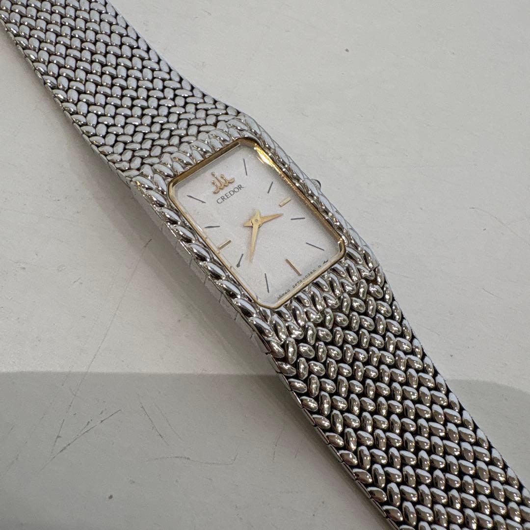 稼働品 クレドール 2F70-5340 クォーツ 腕時計 シルバー セイコー