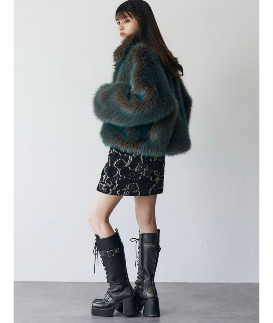 新品 MURUA レースアップロングブーツ ブラック 23.5cm 未使用