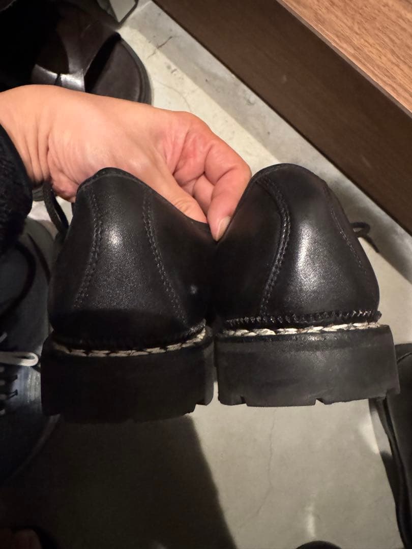 A*l様 チロリアンシューズ ハファールシューズ 黒27前後 古着 レザー