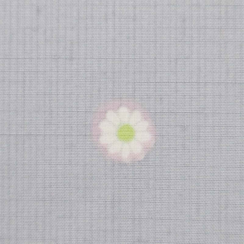 《スイ★特選◆紬■小さな花の染め模様◆グレー◆袷正絹着物◆TH12-8》