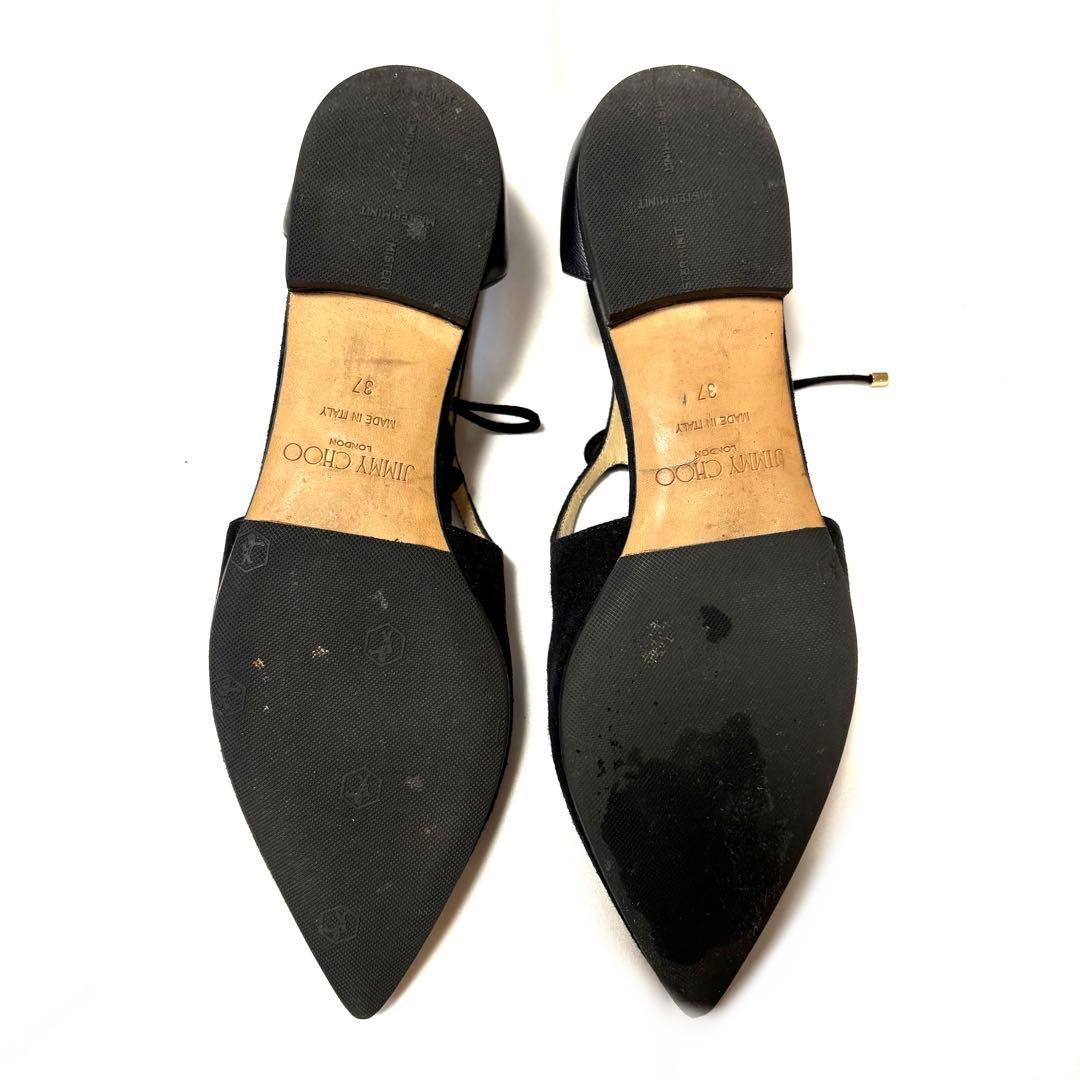 ジミーチュウ☆Vanessa☆黒スエード フラットシューズ☆37 - メルカリ