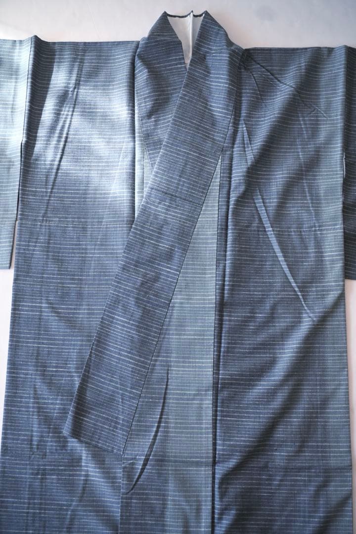 通販ファッション - デニムライクな 浅いブルーの紬