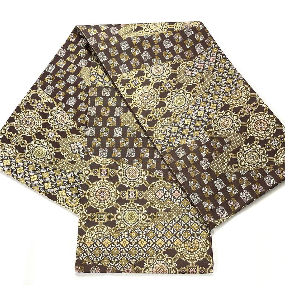 専用帯5001 ○陰山織物謹製 箔屋清兵衛 高級 正絹 錦織 袋帯 花文 華文