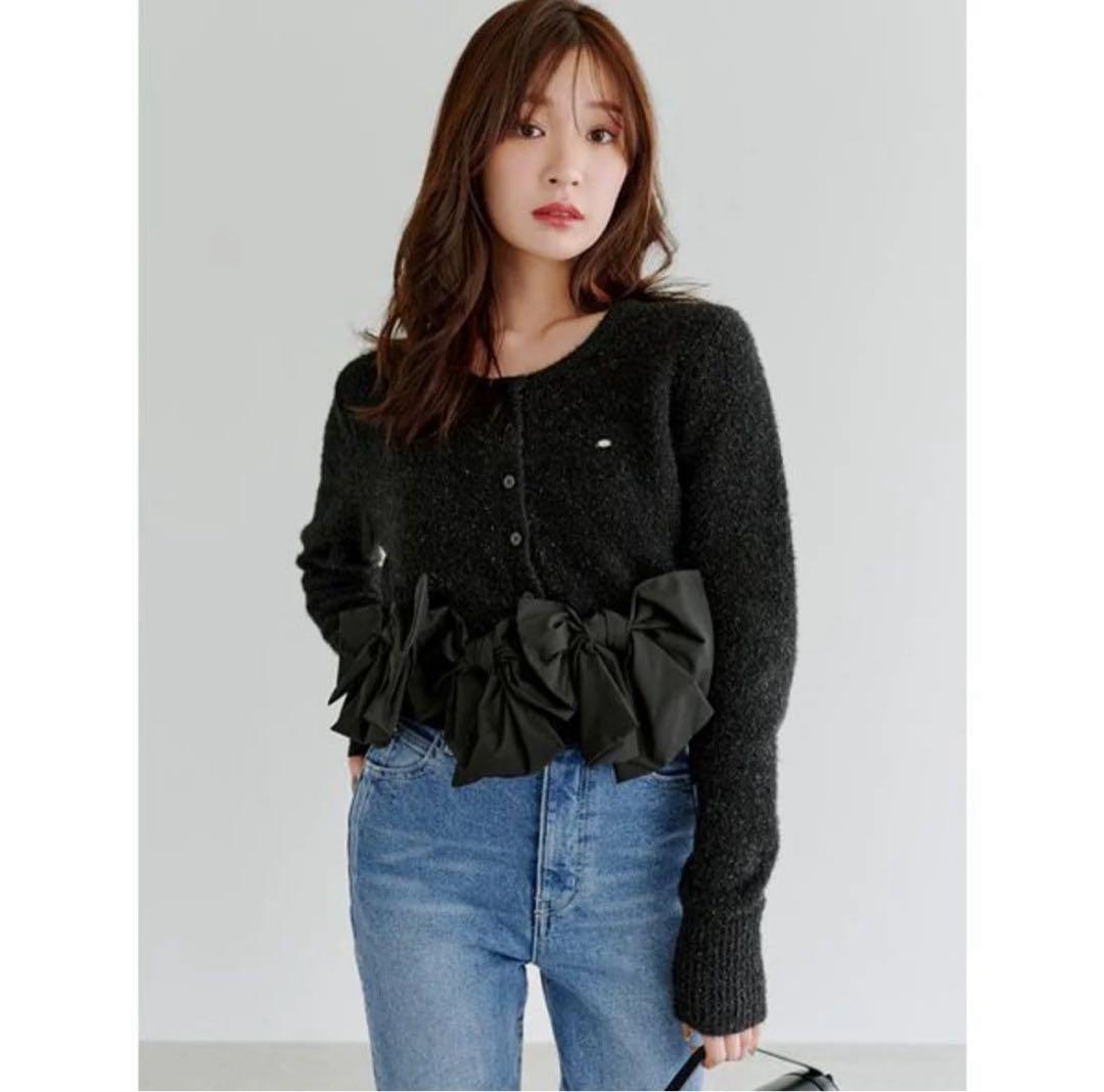 完売！大人気】スナイデル リボンモチーフカーディガン ブラック