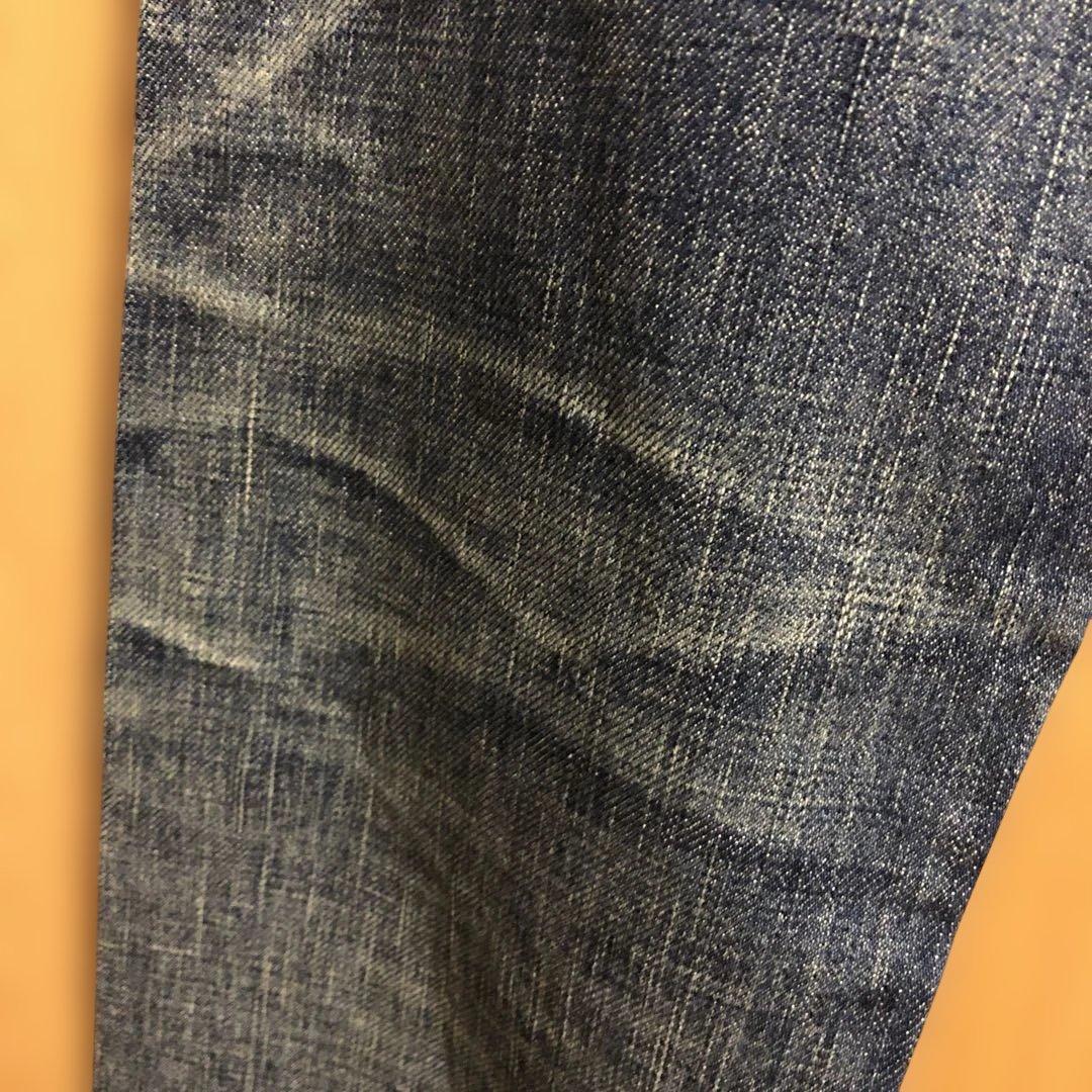 新品未使用 鬼ヒゲ加工 junhashimoto ダークブルー ストレートデニム