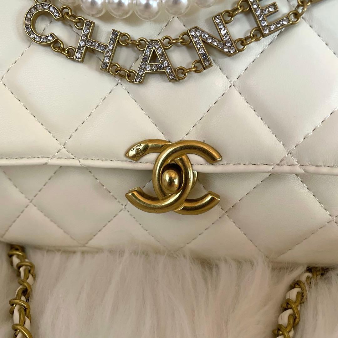 CHANEL ホワイト チェーンショルダーバッグ ノベルティ - メルカリ