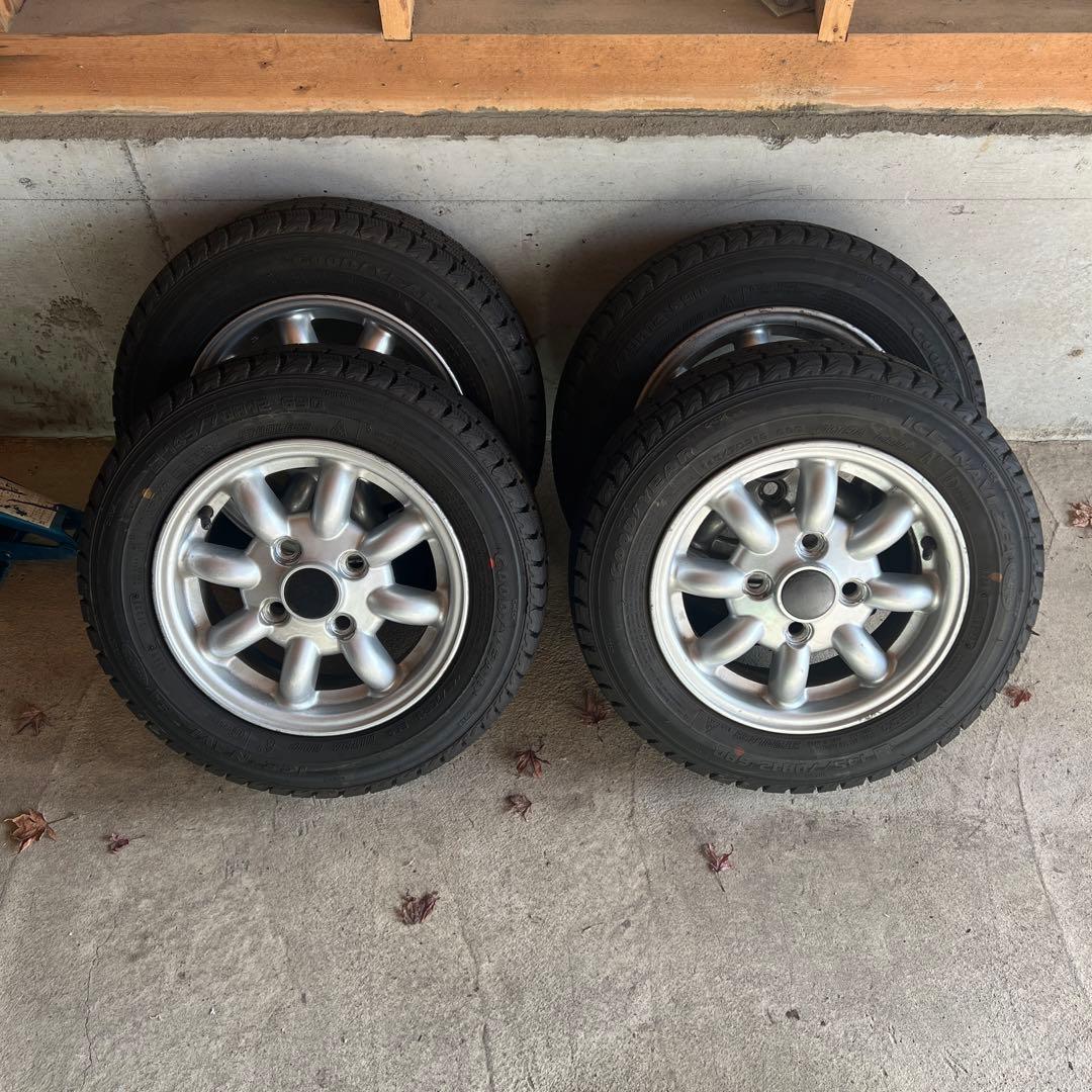 ローバーミニ 純正12インチアルミホイール&スタッドレスタイヤセット