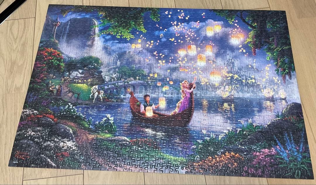 完成品　ラプンツェル ジグソーパズル テンヨー（Tenyo） ディズニー 塔の上のラプンツェル ジグソーパズル D