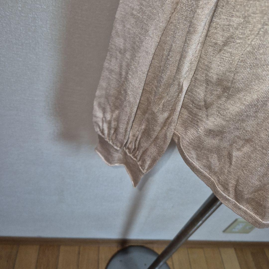 PringleOF SCOTLANDベージュフリルスタンドカラーシャツXL