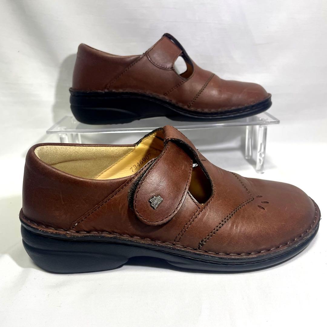 ☆フィンコンフォート ナッシュビル Tストラップ レザー ブラウン 23㎝