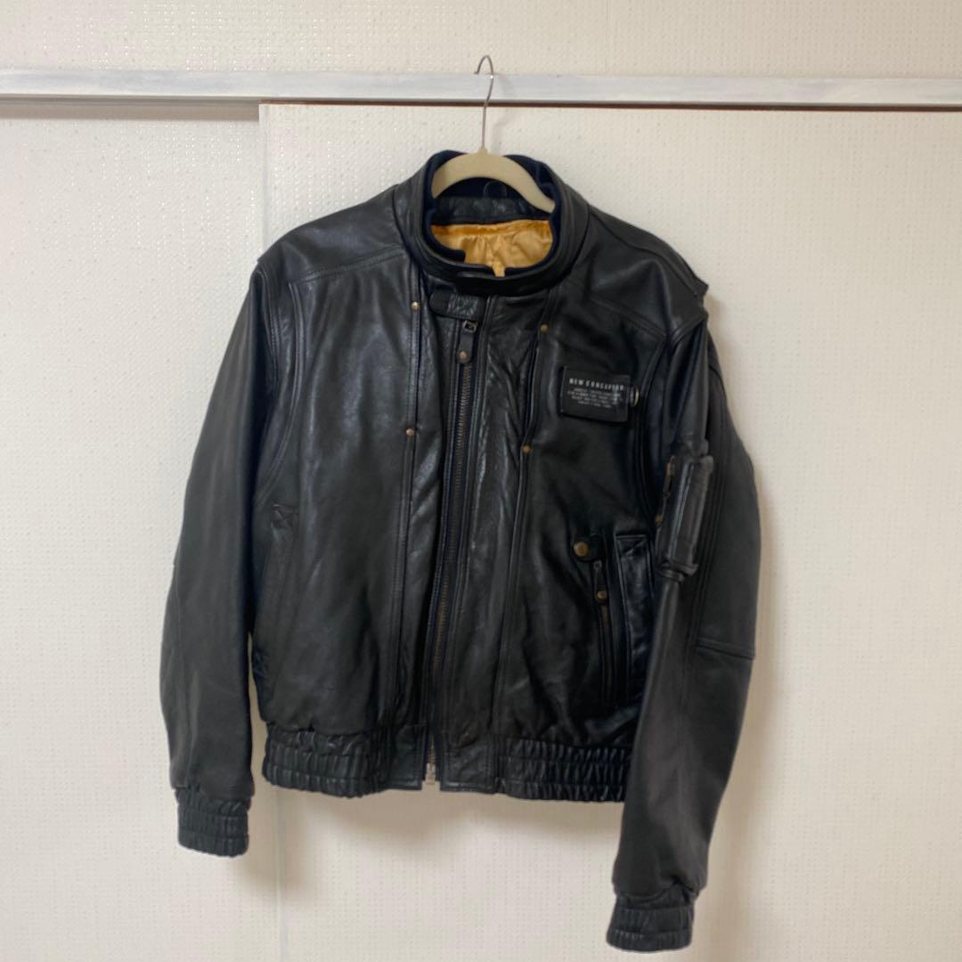 【牛革】KADOYA レザー ライダースジャケット 黒 L ニューコンセプター 極希少】KADOYA カドヤ New Concepter ニューコンセプター P-RJ2001(B
