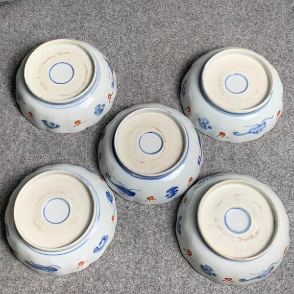 古伊万里色絵金彩軍配図なます皿5枚 [B26061] - メルカリ