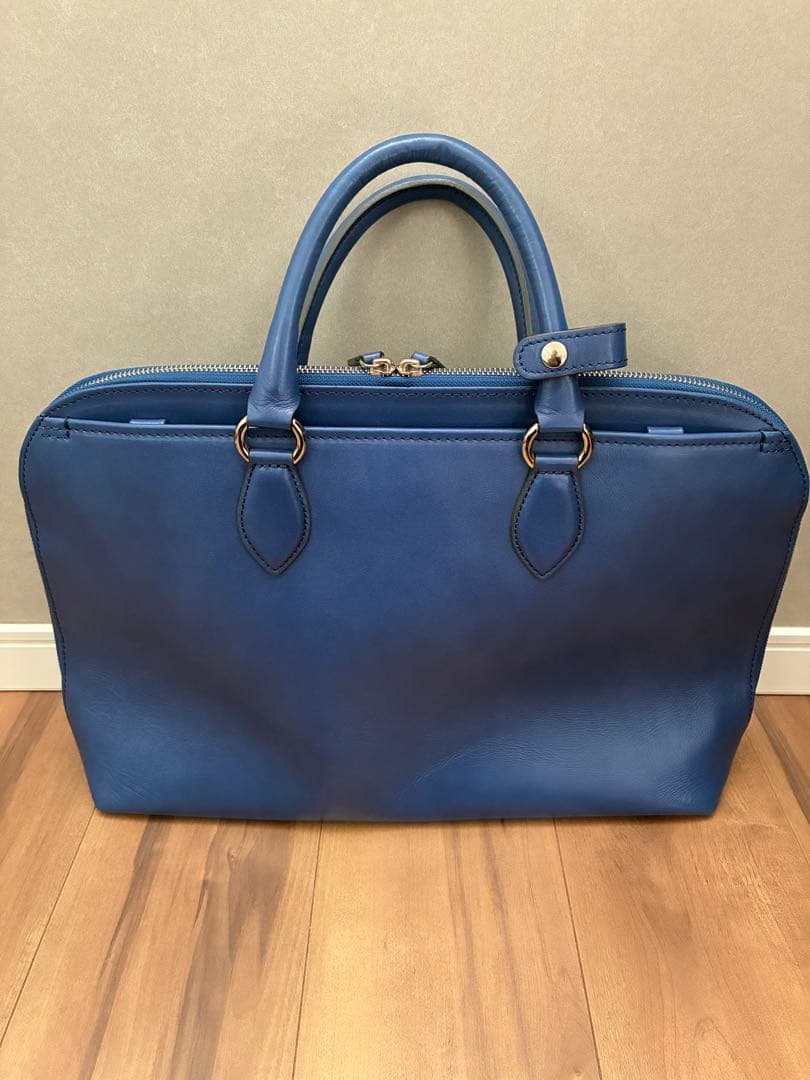 美品 DEUX MONCX ビジネスバッグ 2way レザー ブルー - メルカリ