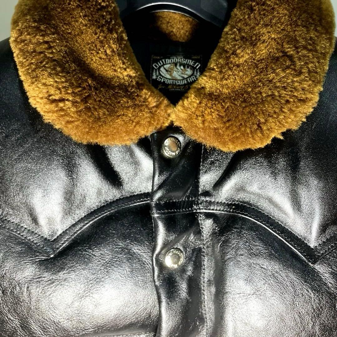 リアルマッコイズ ムートンカラー ホースハイド ダウンベスト36 極美品