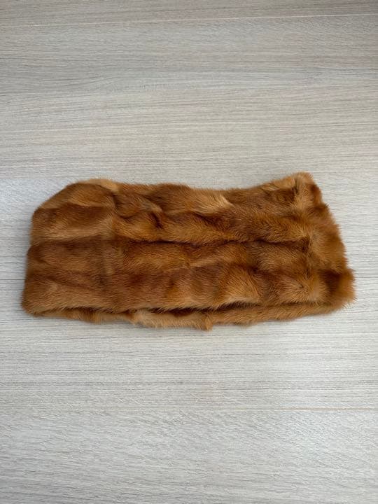 リアルファー スヌード リメイク 茶 ウィーゼル チャイナミンク - メルカリ