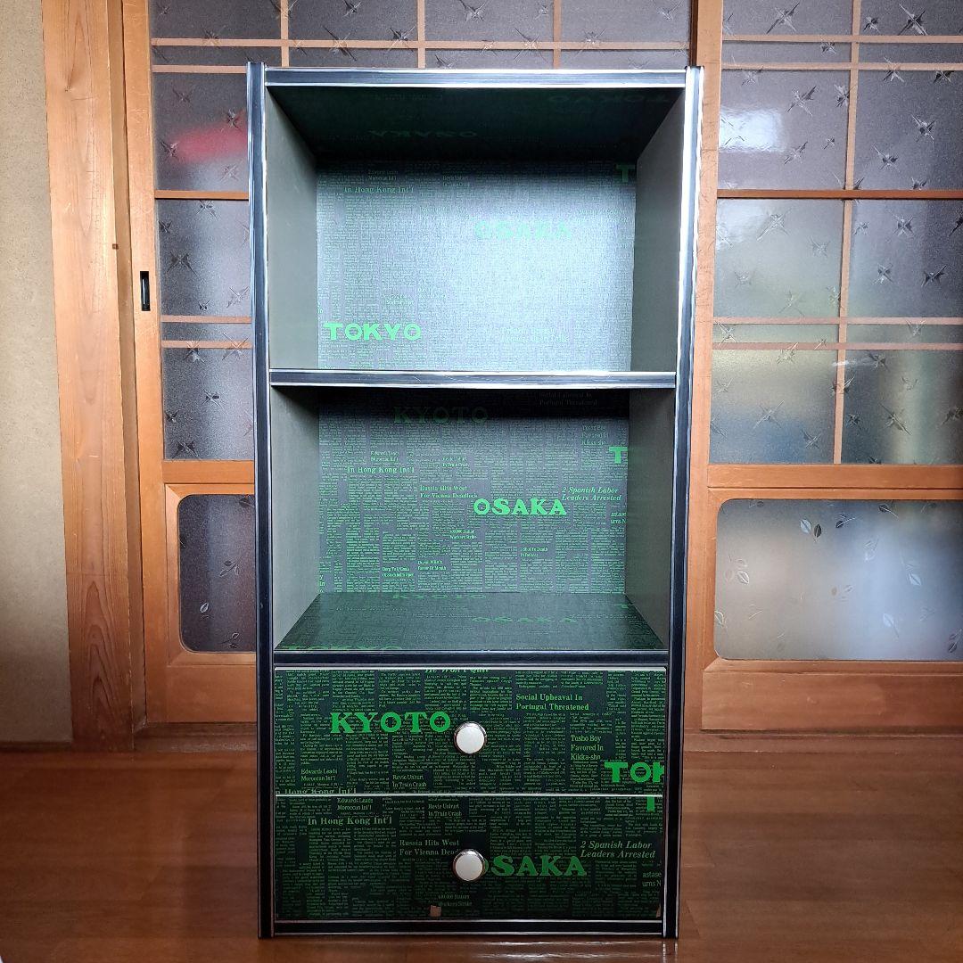 希少】昭和レトロ 木製 収納棚 飾り棚 本棚 カラーボックス 引き出し