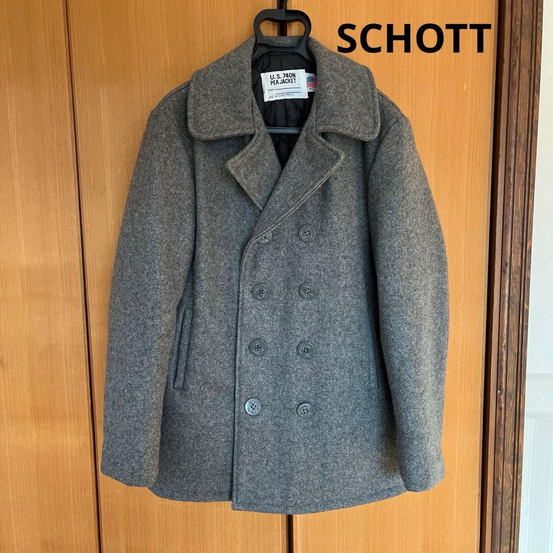 Schott ショット ピーコート ジャケット　サイズ40 グレー 中古・古着通販】Schott (ショット) Pコート グレー サイズ:40