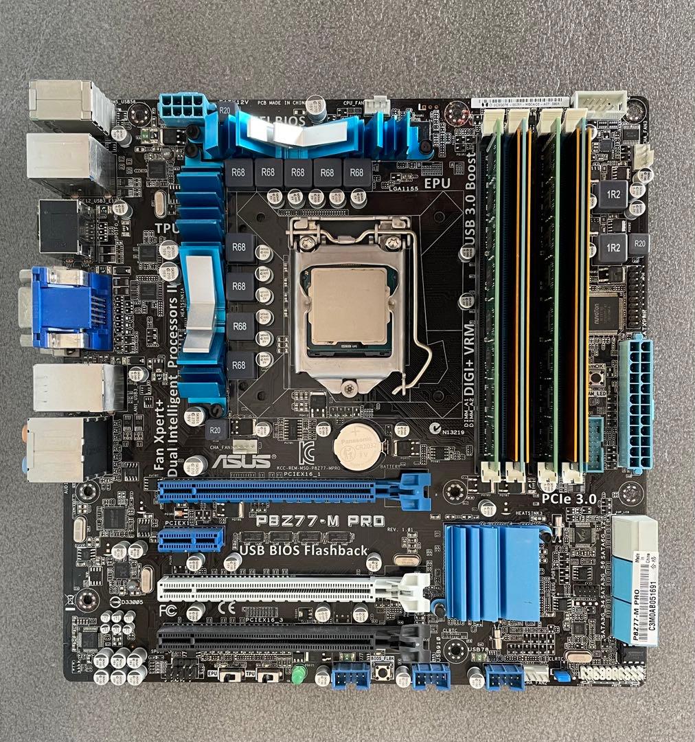 Core i7 3770K+P8Z77-MPRO+32GB 組込済みセット売り - メルカリ